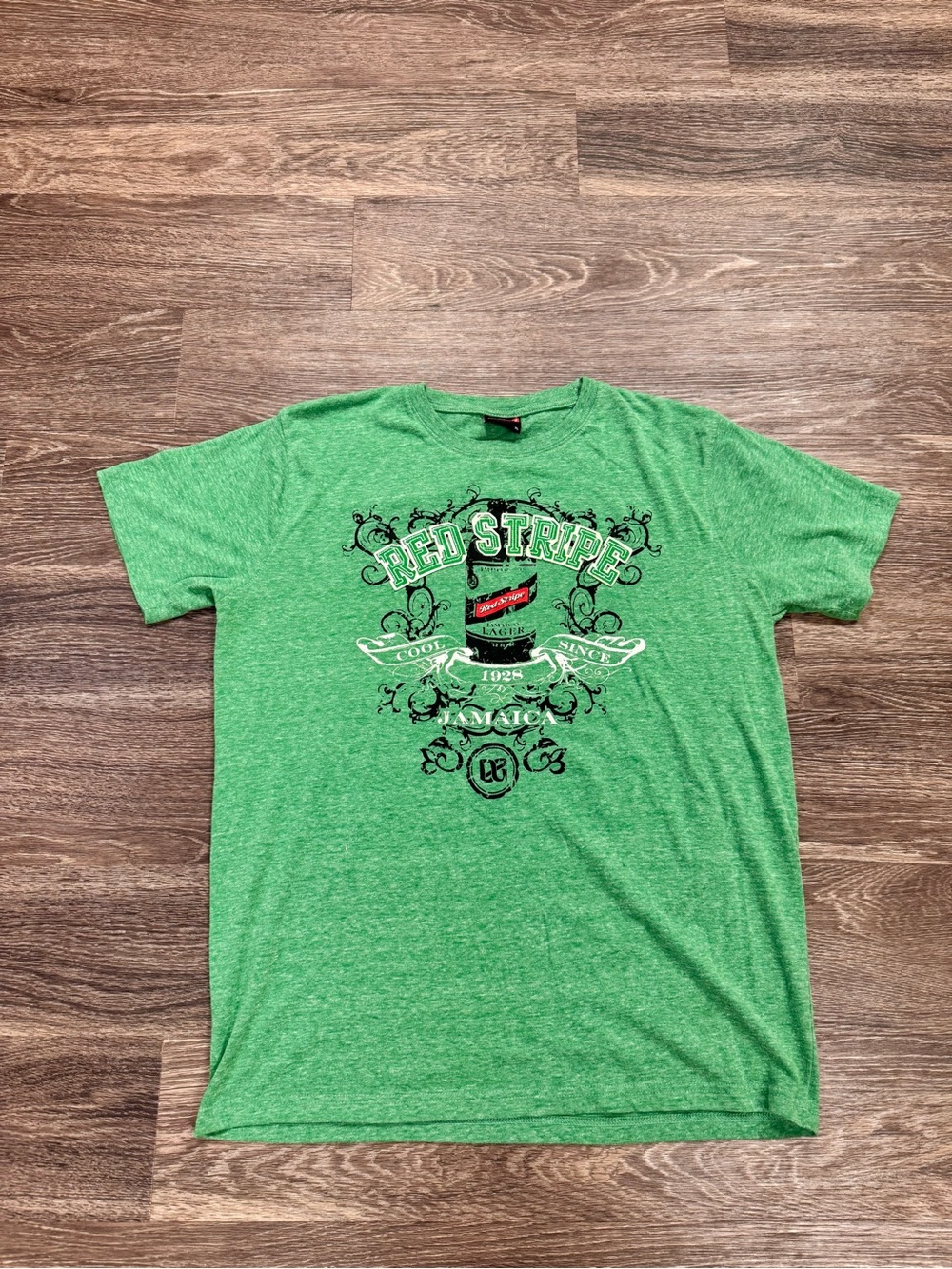 Red Stripe Jamaica Beer Graphic T-Shirt Green Heather XL Men's Logo Tee